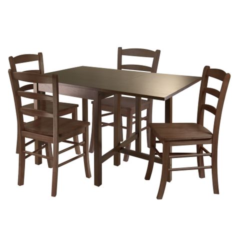 Winsome Wood Lynden 5-Pc Dining Set, Drop Leaf Table & 4 Ladder Back ... within Winsome Wood Lynden Drop Leaf Dining Table